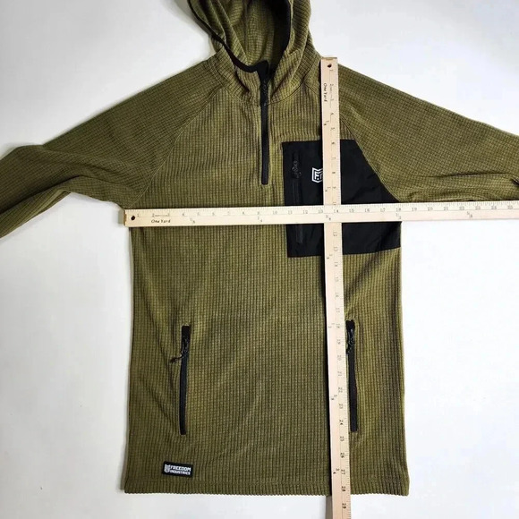 Freedom Industries 1/2 Zip Jacket Waffle Weave Fleece Olive Green Size Small - Picture 6 of 8